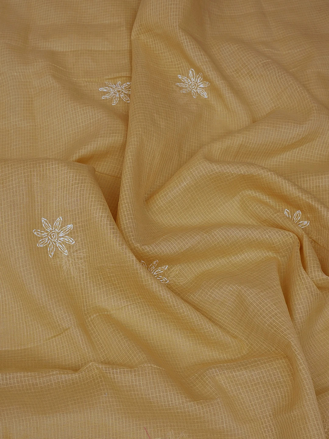 Ada Hand Embroidered Fawn Kota Lucknowi Chikankari Unstitched Kurta Dupatta Set 01A751301