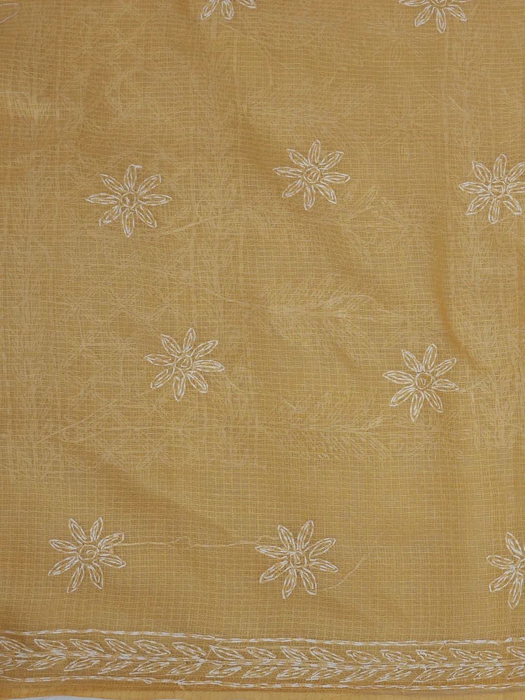 Ada Hand Embroidered Fawn Kota Lucknowi Chikankari Unstitched Kurta Dupatta Set 01A751301