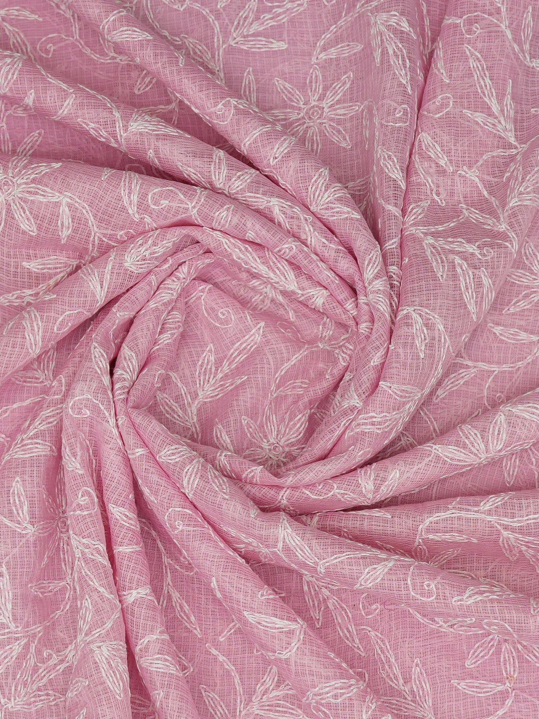 Ada Hand Embroidered Pink Kota Lucknowi Chikankari Dupatta 01A721758