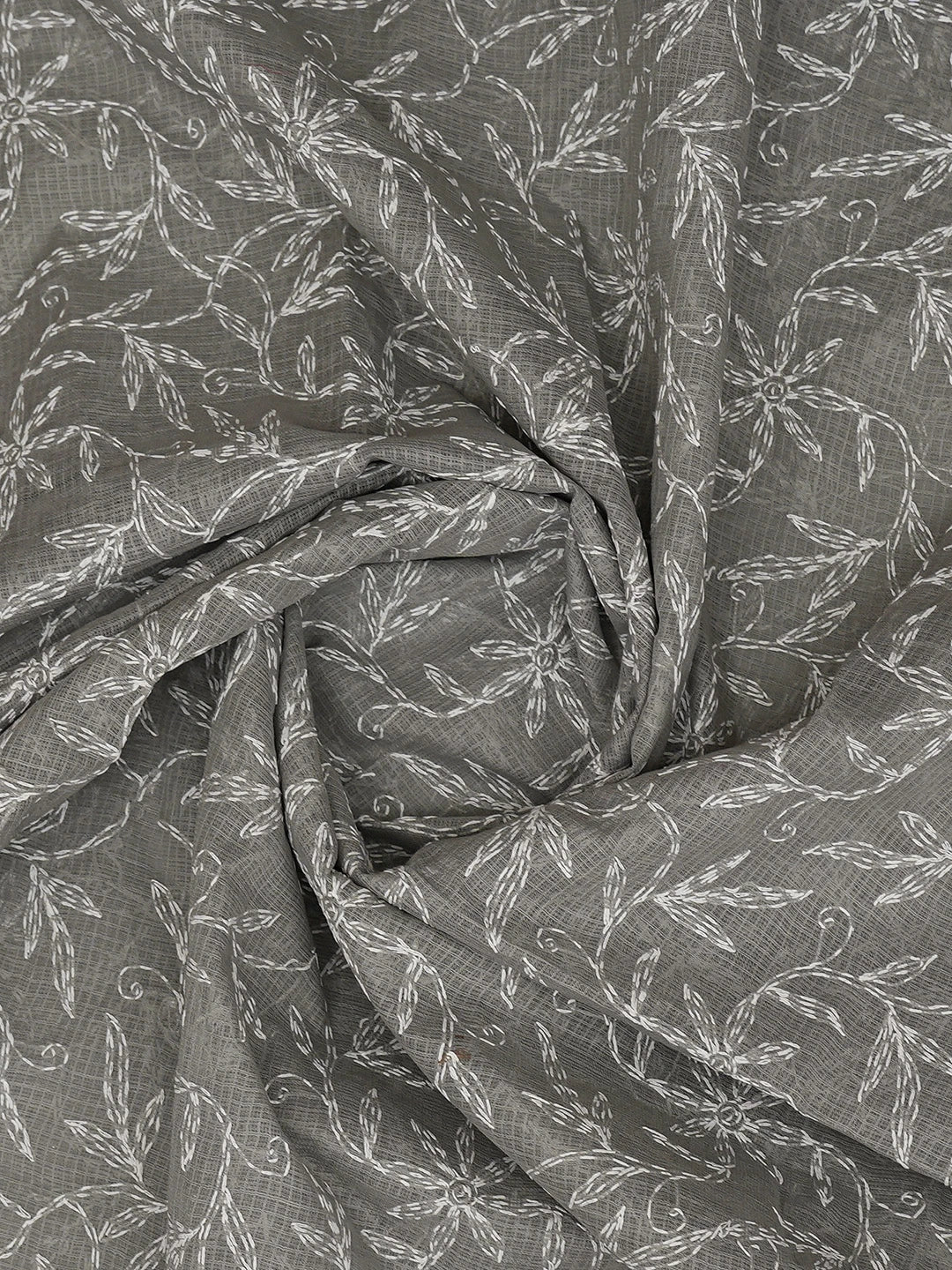 Ada Hand Embroidered Grey Kota Lucknowi Chikankari Dupatta 01A720768