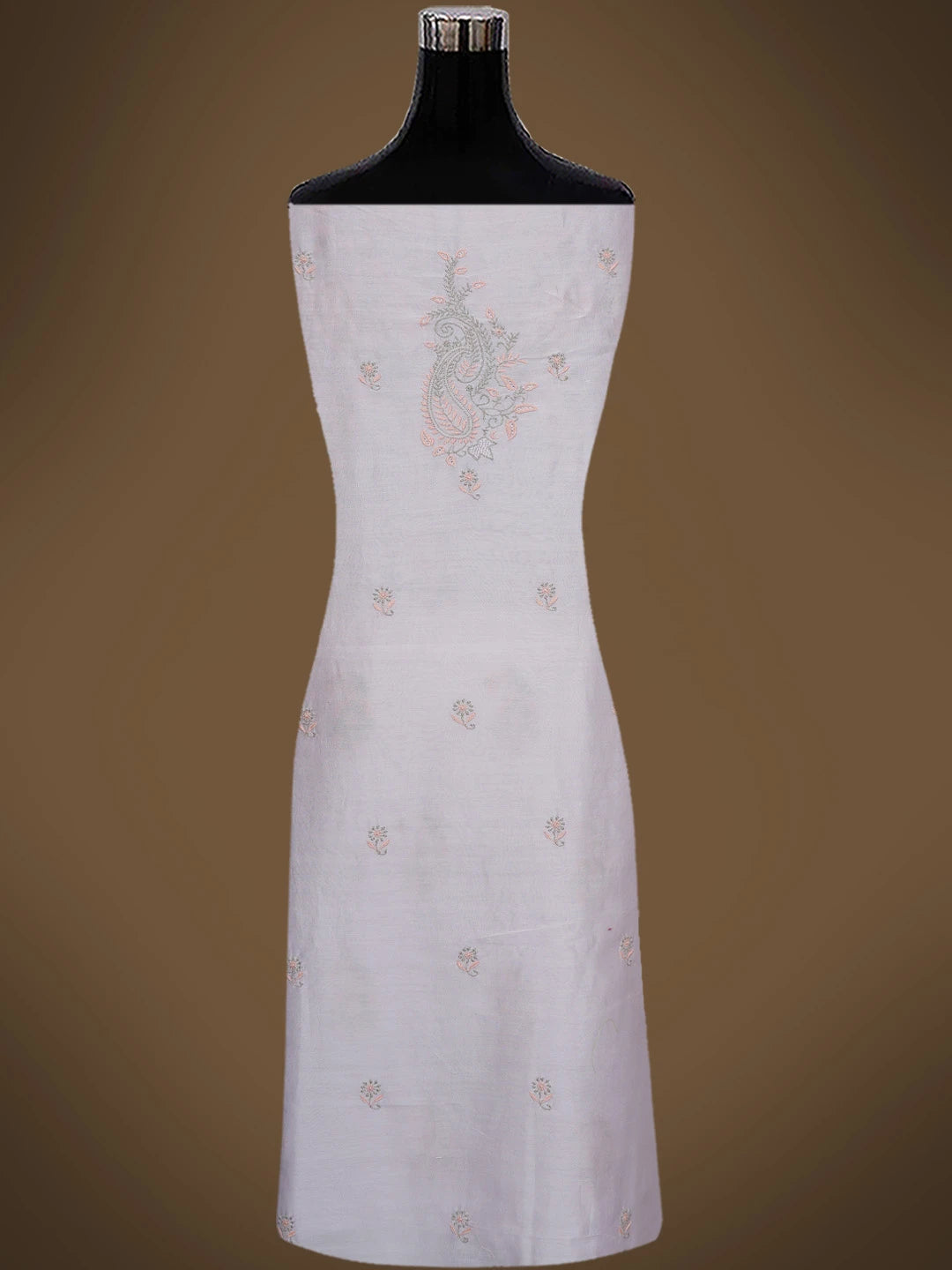 Ada Hand Embroidered Lavender Chanderi Lucknowi Chikankari Unstitched Kurta Dupatta Set 01A727712