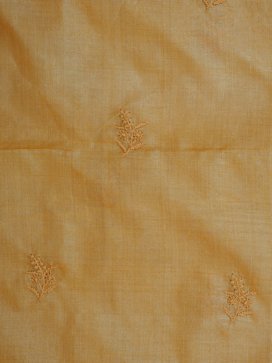 Ada Hand Embroidered Fawn Tussar Silk Lucknowi Chikankari Unstitched Men's Kurta Piece 01A722452