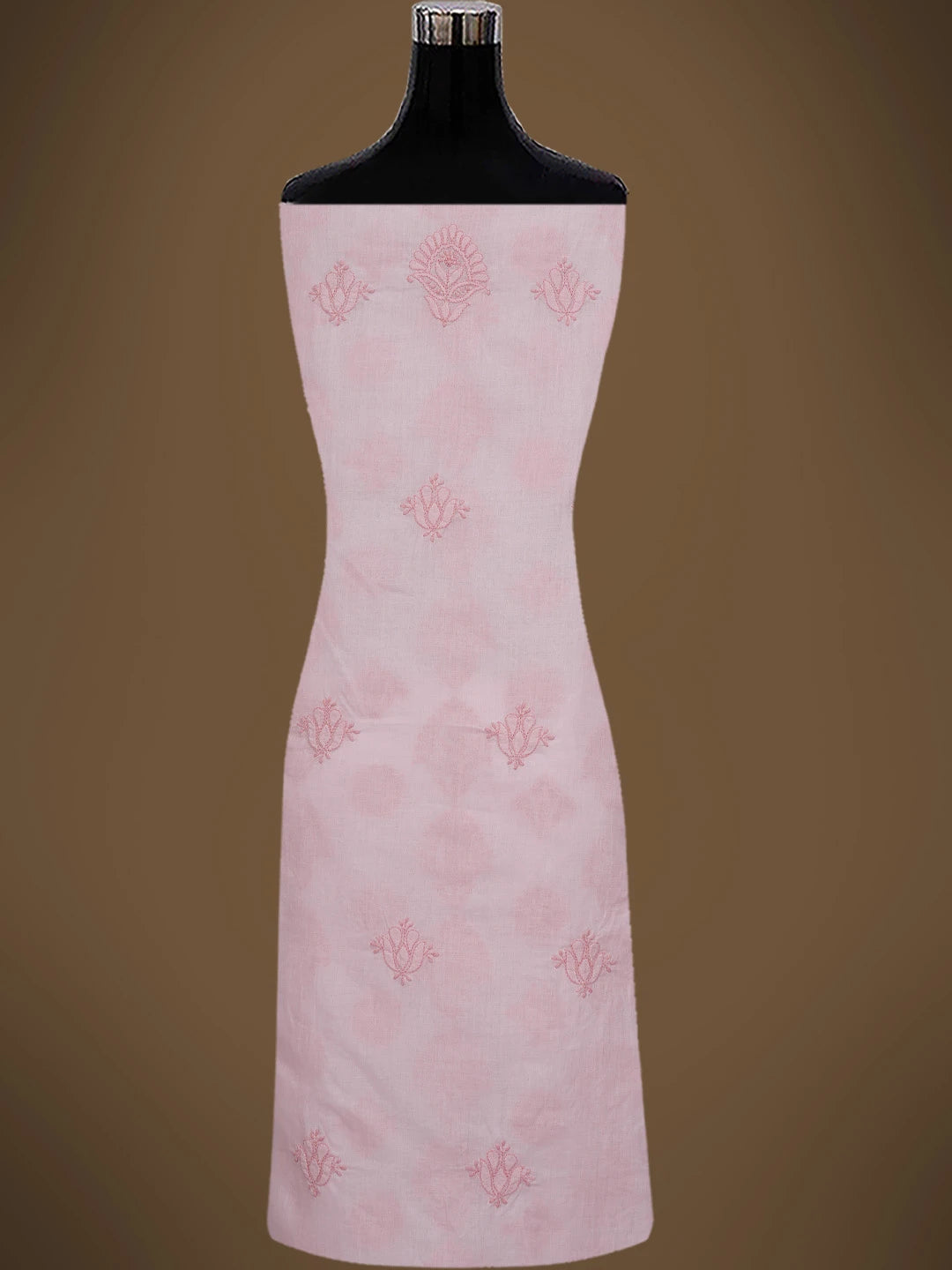 Ada Hand Embroidered Pink Cotton Lucknowi Chikankari Unstitched Suit Piece 01A742510