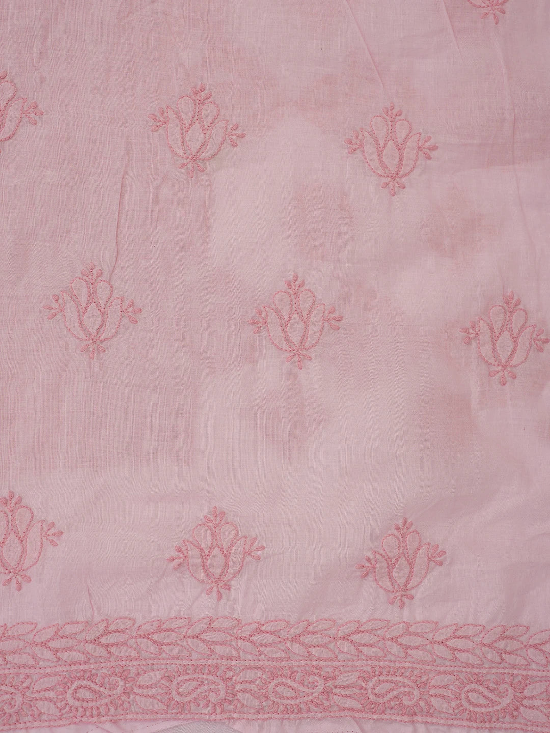 Ada Hand Embroidered Pink Cotton Lucknowi Chikankari Unstitched Suit Piece 01A742510
