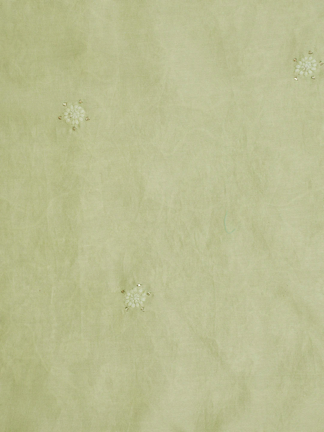 Ada Hand Embroidered Pista Green Chanderi Lucknowi Chikankari Unstitched Men's Kurta Piece With Mukaish Work 01A569177