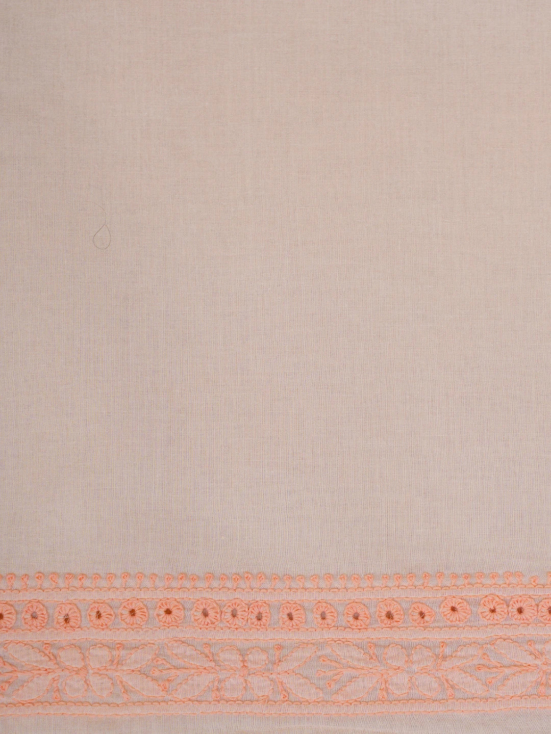 Ada Hand Embroidered Crayola Peach Cotton Lucknowi Chikankari Unstitched Men's Kurta Piece 01A752658