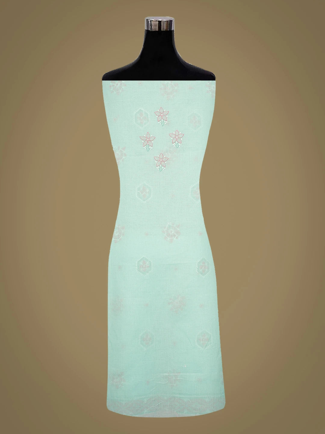 Ada Hand Embroidered Sea Green Cotton Lucknowi Chikankari Unstitched Suit Piece 01A630526