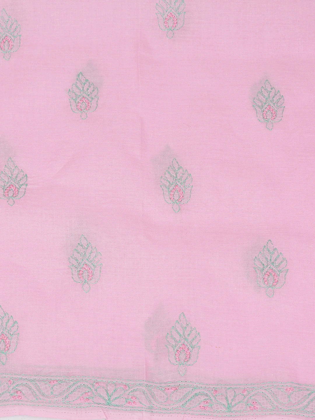 Ada Hand Embroidered Pink Cotton Lucknowi Chikankari Unstitched Suit Piece 01A630622