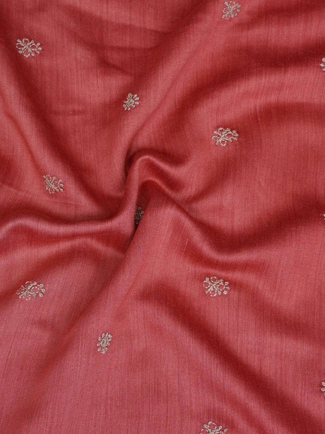 Ada Hand Embroidered Rust Moonga Silk Lucknowi Chikankari Unstitched Men's Kurta Piece 01A743016