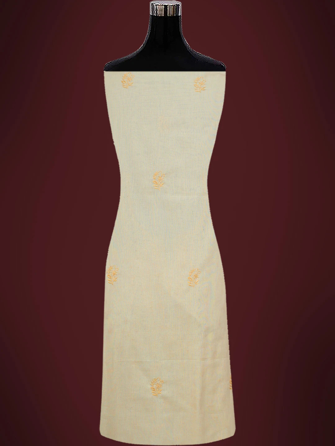 Ada Hand Embroidered Fawn Cotton Lucknowi Chikankari Unstitched Kurta Piece 01A362262