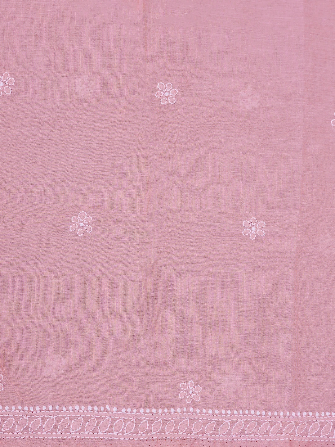 Ada Hand Embroidered Baby Pink Cotton Lucknowi Chikankari Unstitched Kurta Piece 01A724510