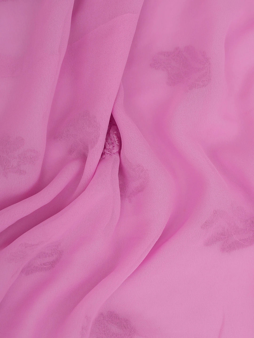 Ada Hand Embroidered Pink Georgette Lucknowi Chikankari Unstitched Suit Piece With Pearl Work 01A749941