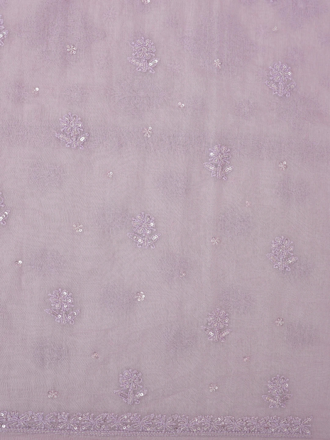 Ada Hand Embroidered Lavender Chanderi Lucknowi Chikankari Unstitched Kurta Dupatta Set With Cutdana Work 01A699626