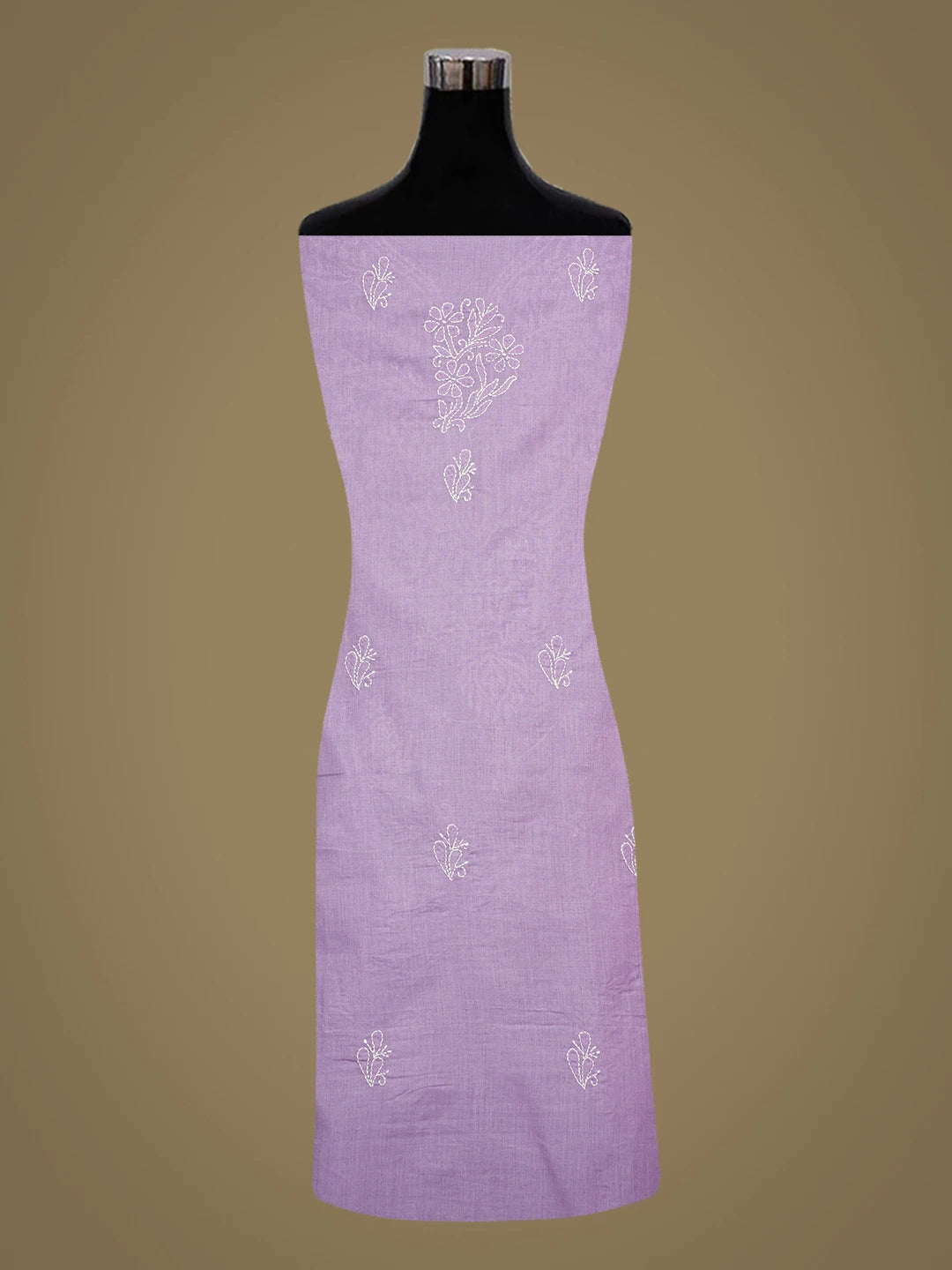 Ada Hand Embroidered Mauve Cotton Lucknowi Chikankari Unstitched Kurta Piece 01A704014