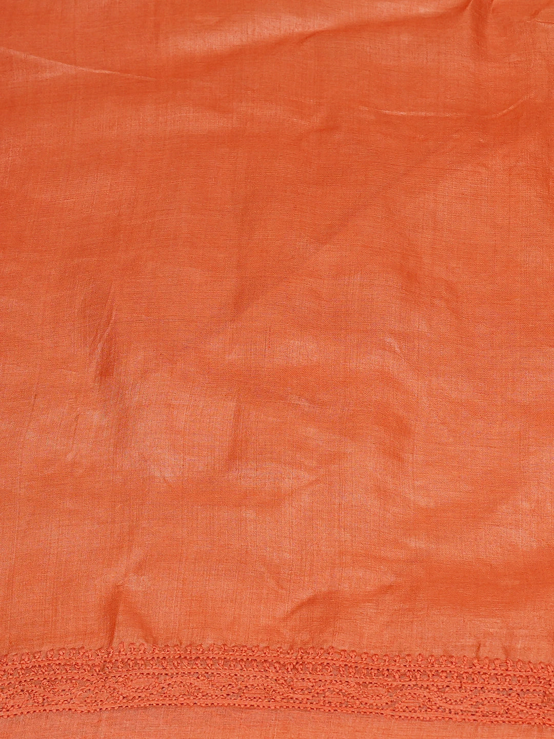 Ada Hand Embroidered Mahogany Orange Silk Lucknowi Chikankari Unstitched Kurta Piece 01A504836