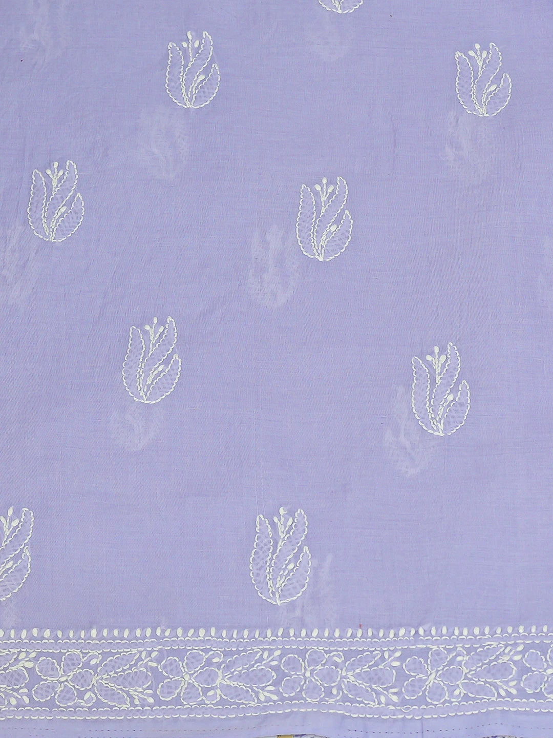 Ada Hand Embroidered Mauve Cotton Lucknowi Chikankari Unstitched Kurta Piece 01A759432