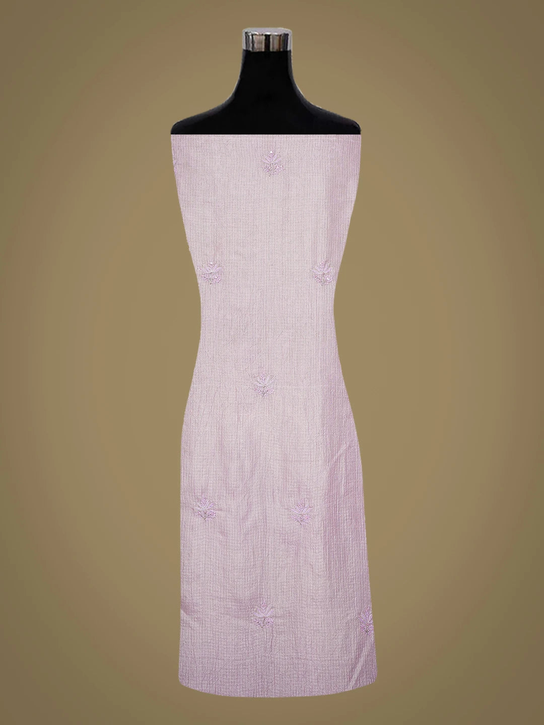 Ada Hand Embroidered Mauve Kota Lucknowi Chikankari Unstitched Kurta Dupatta Set With Cutdana Work 01A687715