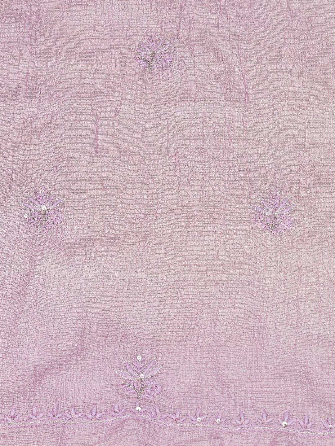 Ada Hand Embroidered Mauve Kota Lucknowi Chikankari Unstitched Kurta Dupatta Set With Cutdana Work 01A687715