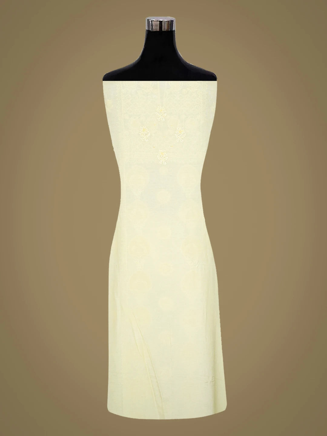 Ada Hand Embroidered Beige Muslin Lucknowi Chikankari Unstitched Suit Piece With Cutdana Work 01A746440
