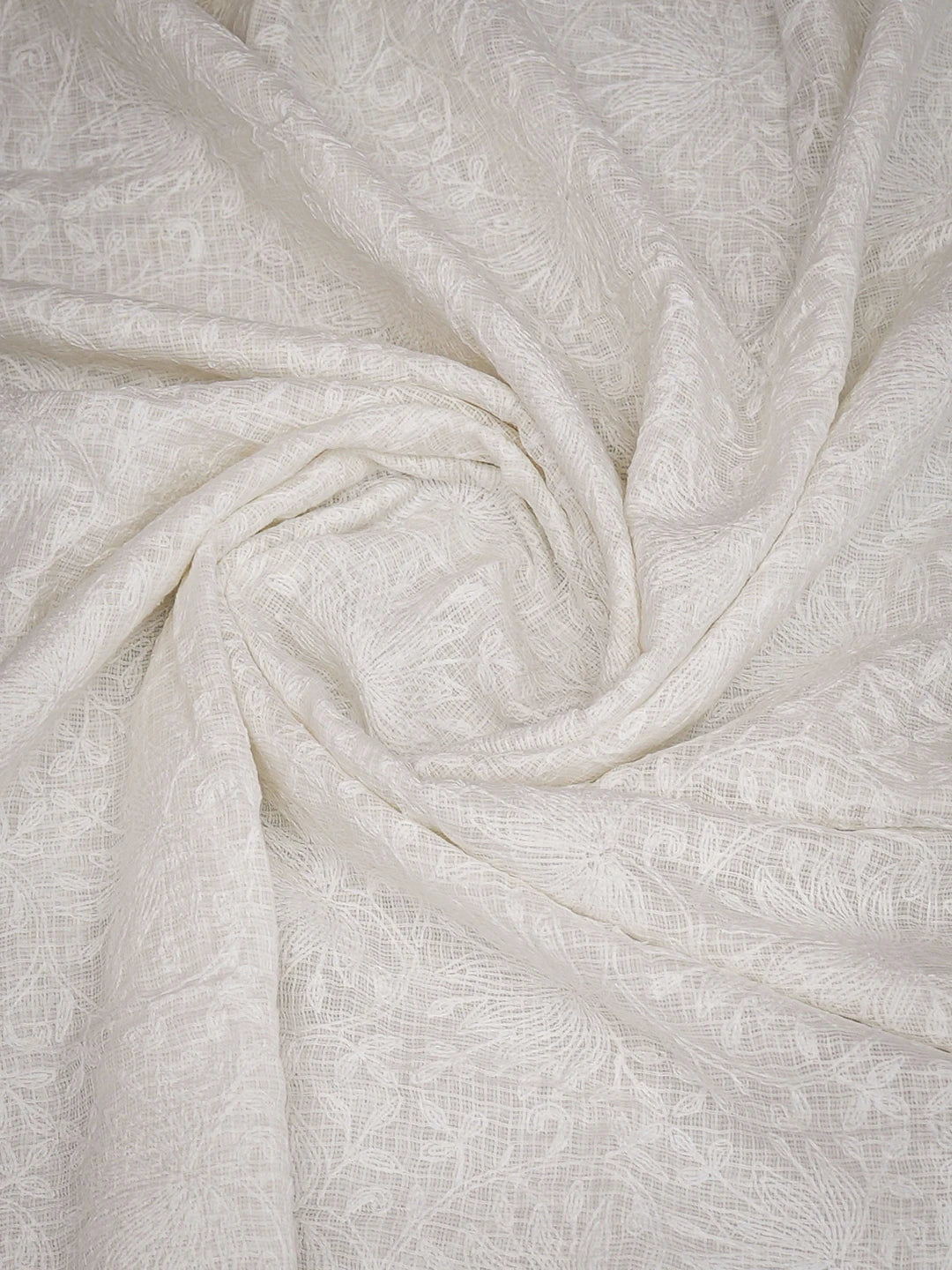 Ada Hand Embroidered White Kota Lucknowi Chikankari Dupatta 01A731086