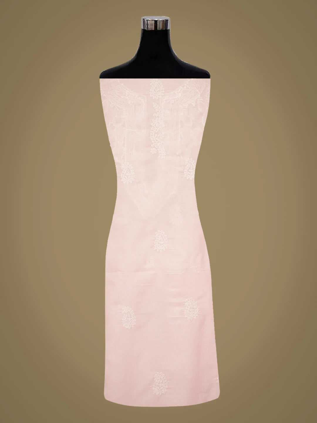 Ada Hand Embroidered Pink Cotton Lucknowi Chikankari Unstitched Suit Piece 01A678114