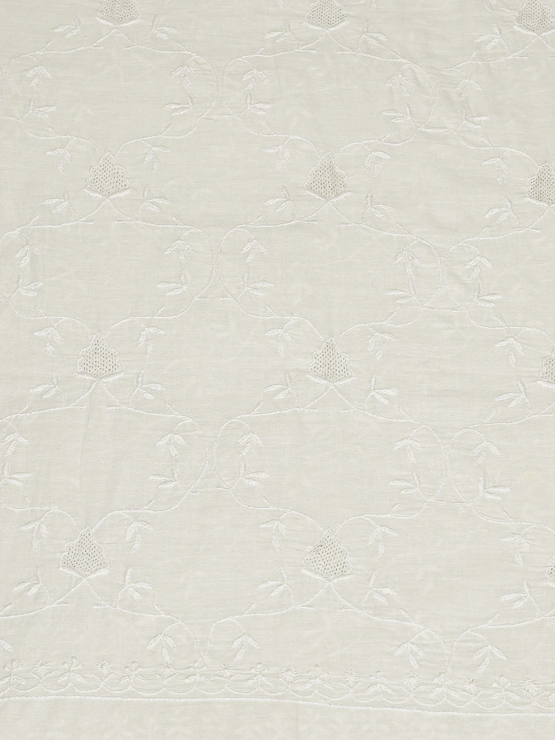 Ada Hand Embroidered White Cotton Lucknowi Chikankari Unstitched Kurta Dupatta Set 01A762846