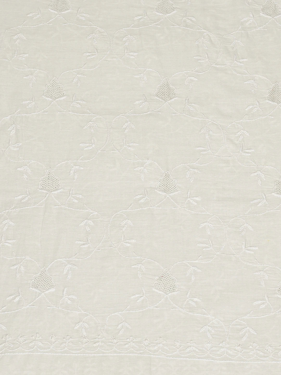 Ada Hand Embroidered White Cotton Lucknowi Chikankari Unstitched Kurta Dupatta Set 01A762846