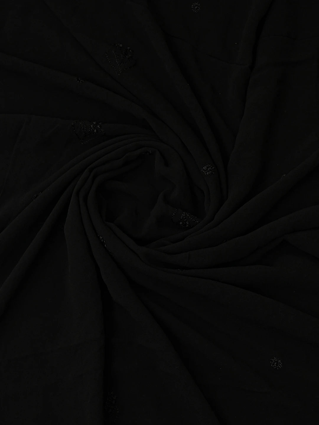 Ada Hand Embroidered Black Viscose Georgette Lucknowi Chikankari Unstitched Kurta Dupatta Set 01A751108