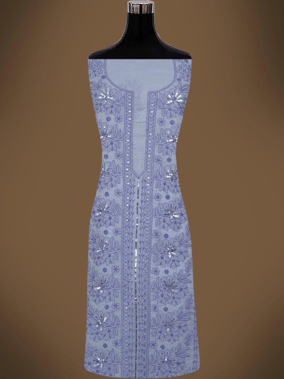 Ada Hand Embroidered Mauve Cotton Lucknowi Chikankari Unstitched Suit Piece With Cutdana Work 01A764795