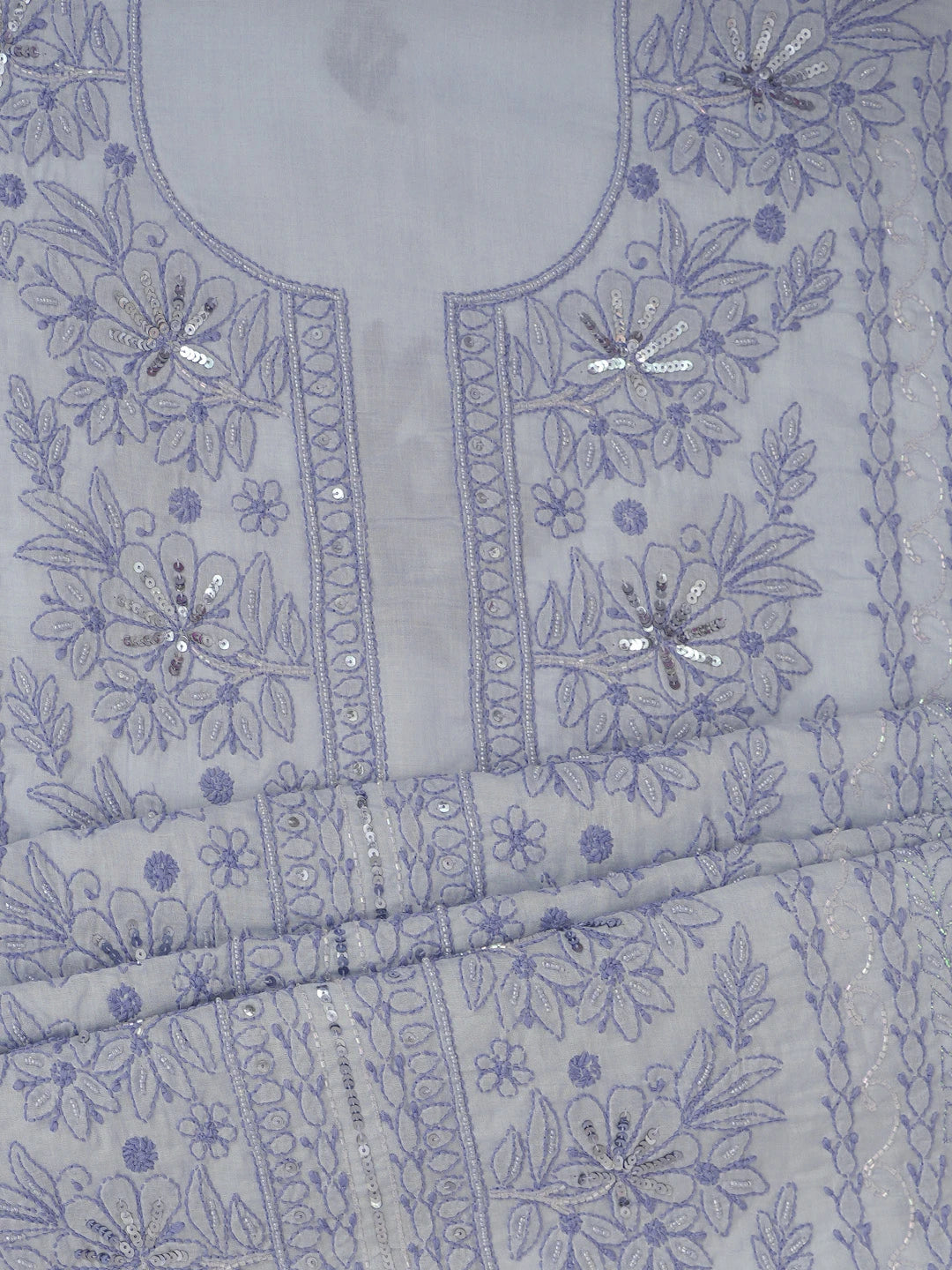 Ada Hand Embroidered Mauve Cotton Lucknowi Chikankari Unstitched Suit Piece With Cutdana Work 01A764795