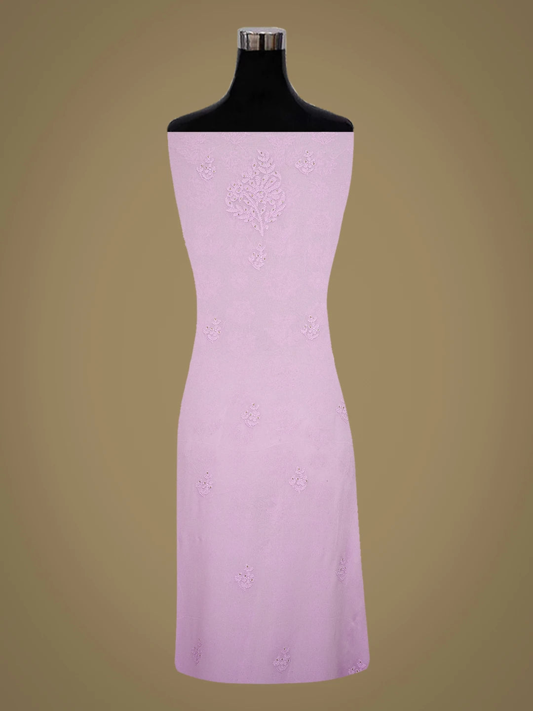 Ada Hand Embroidered Mauve Viscose Georgette Lucknowi Chikankari Unstitched Kurta Piece With Mukaish Work 01A435782