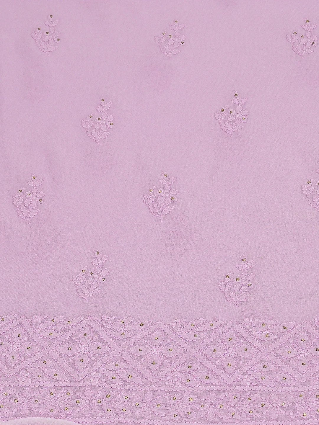 Ada Hand Embroidered Mauve Viscose Georgette Lucknowi Chikankari Unstitched Kurta Piece With Mukaish Work 01A435782