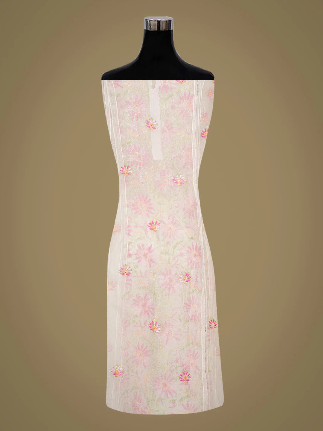 Ada Hand Embroidered Lavender Organza Lucknowi Chikankari Semi-Stitched Kurta Dupatta Set 01A759809