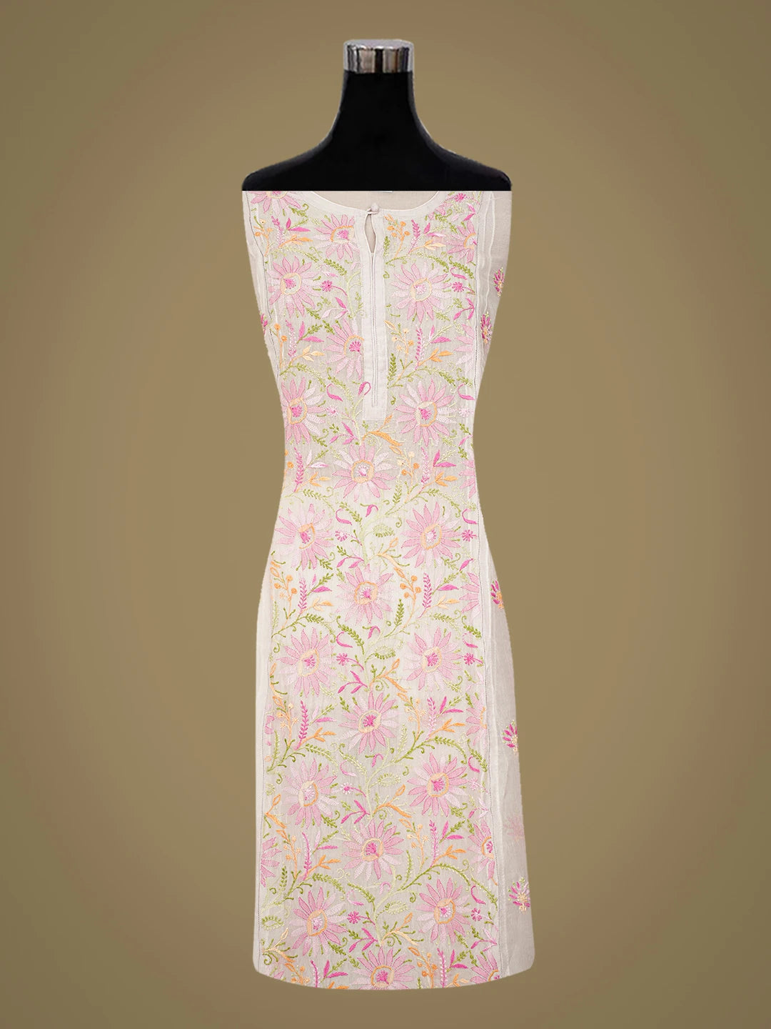Ada Hand Embroidered Lavender Organza Lucknowi Chikankari Semi-Stitched Kurta Dupatta Set 01A759809