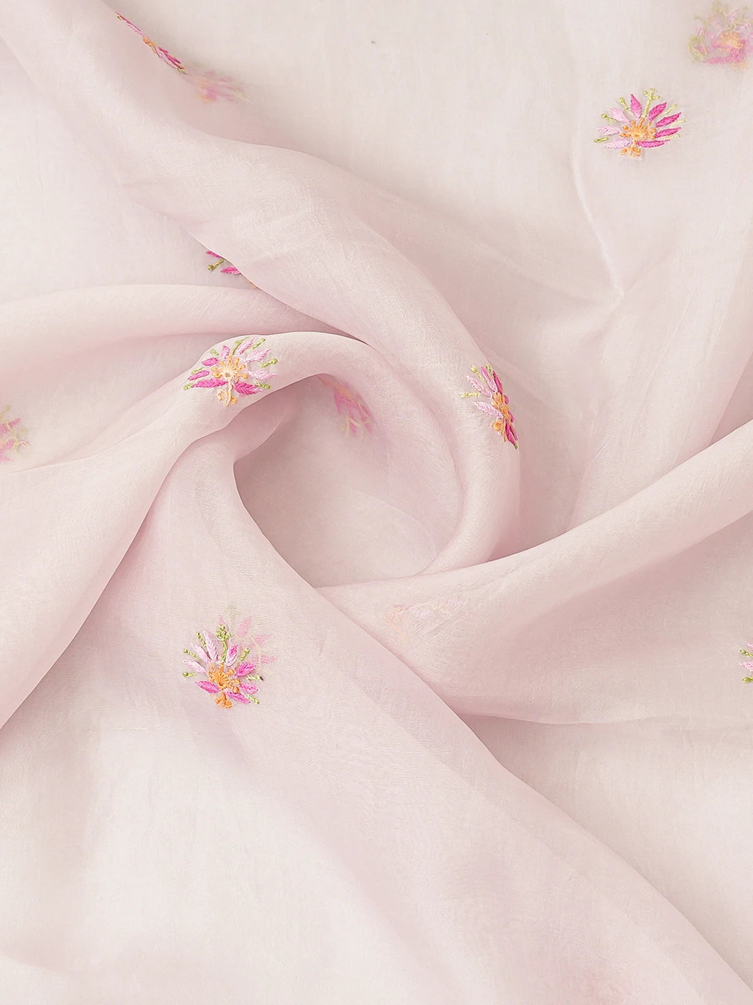 Ada Hand Embroidered Lavender Organza Lucknowi Chikankari Semi-Stitched Kurta Dupatta Set 01A759809