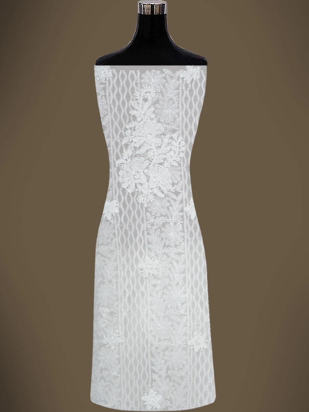 Ada Hand Embroidered White Georgette Lucknowi Chikankari Unstitched Suit Piece 01A765410