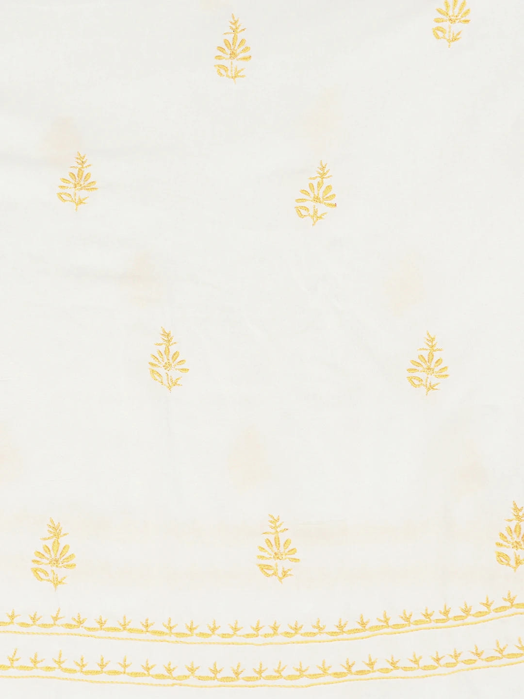 Ada Hand Embroidered White Modal Lucknowi Chikankari Unstitched Kurta Dupatta Set 01A754650