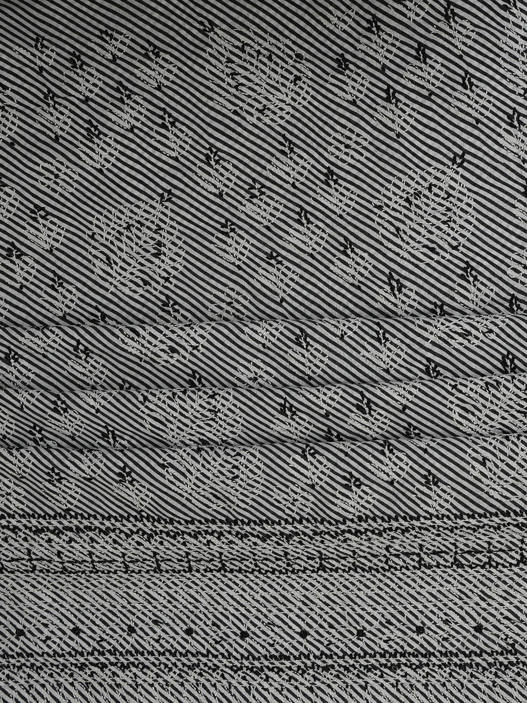 Ada Hand Embroidered Black and White Cotton Lucknowi Chikankari Unstitched Suit Piece 01A765275