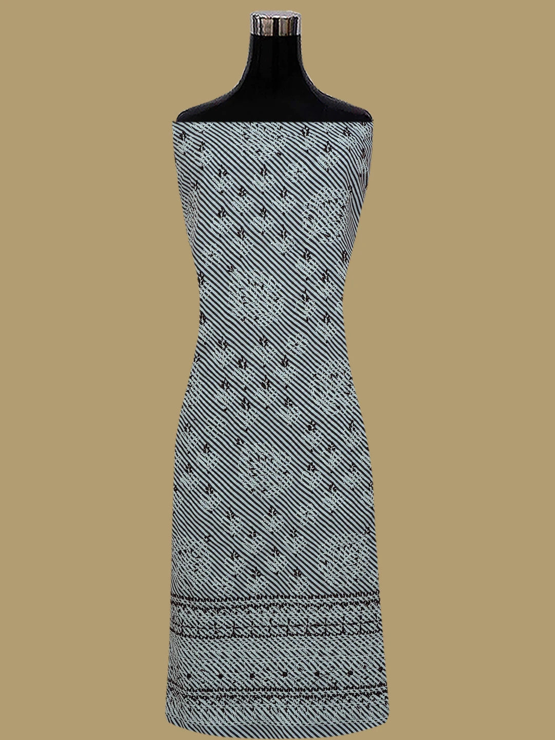 Ada Hand Embroidered Black and White Cotton Lucknowi Chikankari Unstitched Suit Piece 01A765275