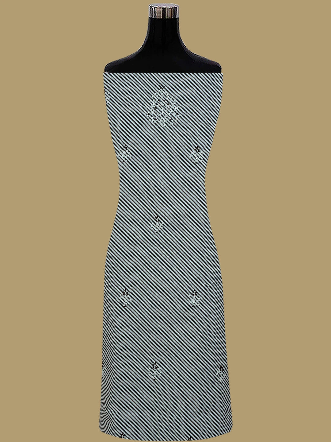 Ada Hand Embroidered Black and White Cotton Lucknowi Chikankari Unstitched Suit Piece 01A765275