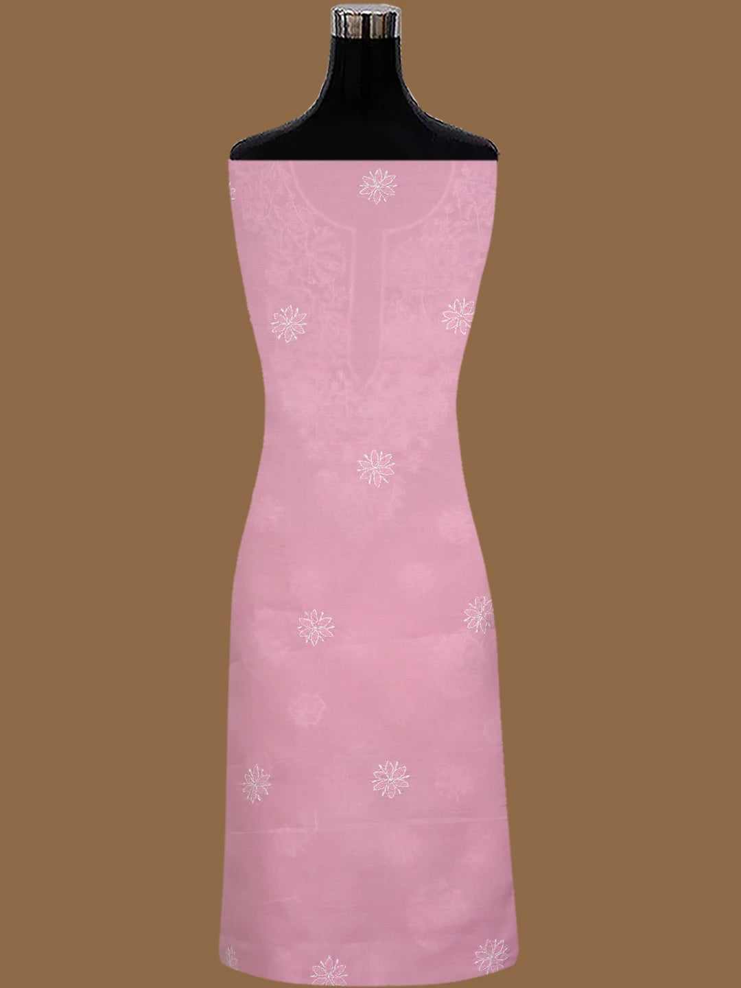 Ada Hand Embroidered Pink Cotton Lucknowi Chikankari Unstitched Suit Piece 01A765262