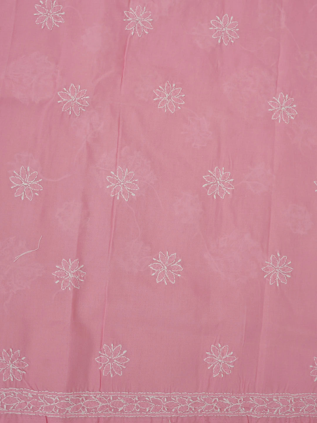 Ada Hand Embroidered Pink Cotton Lucknowi Chikankari Unstitched Suit Piece 01A765262