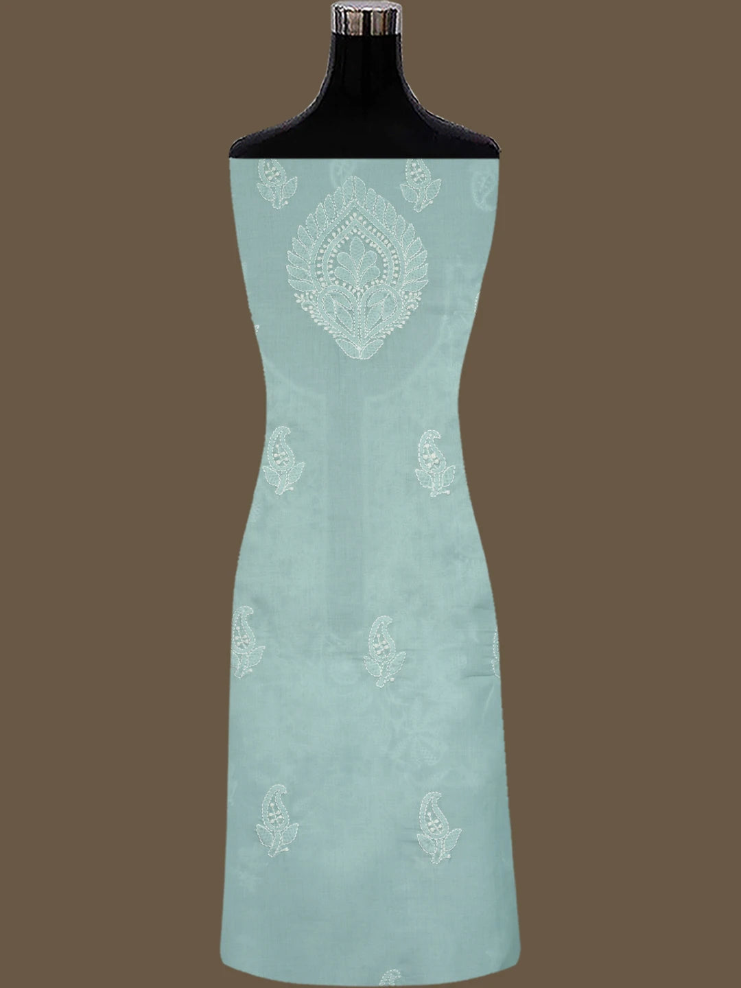 Ada Hand Embroidered Light Blue Cotton Lucknowi Chikankari Unstitched Suit Piece 01A764944