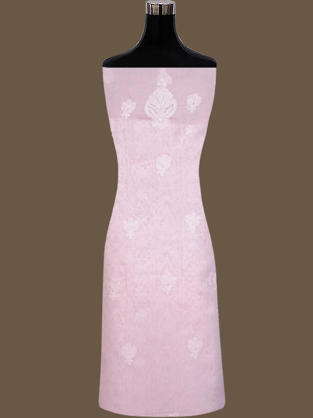 Ada Hand Embroidered Pink Cotton Lucknowi Chikankari Unstitched Suit Piece With Cutdana Work 01A762632