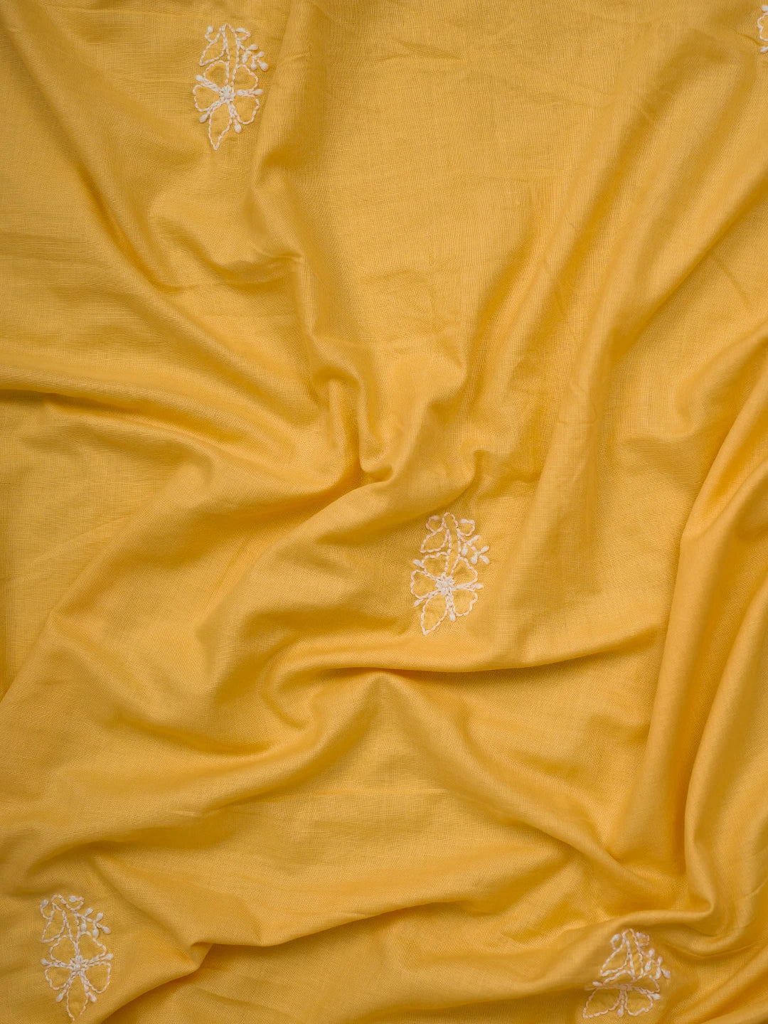 Ada Hand Embroidered Yellow Cotton Lucknowi Chikankari Unstitched Suit Piece 01A761544