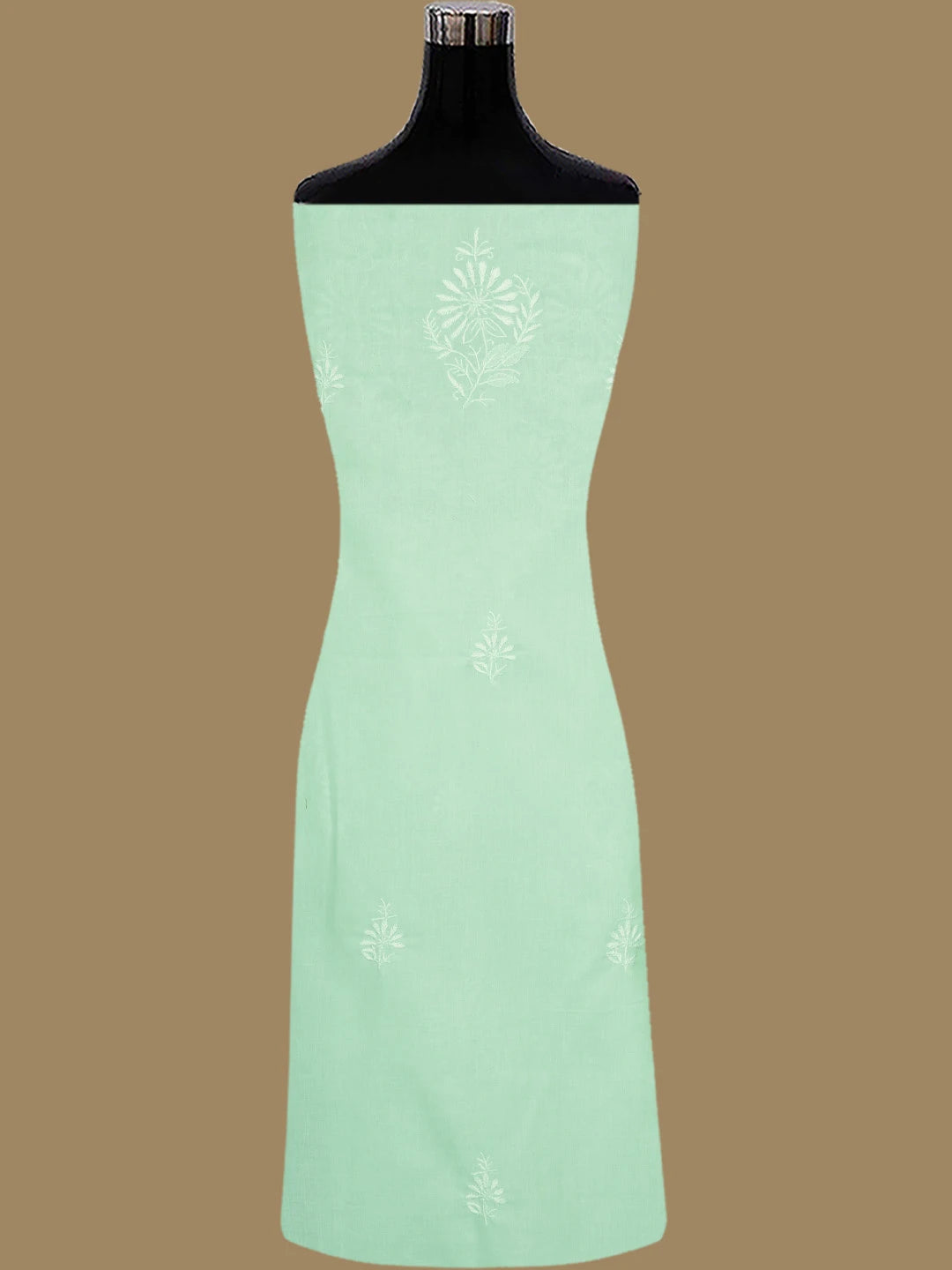 Ada Hand Embroidered Sea Green Cotton Lucknowi Chikankari Unstitched Suit Piece 01A762956