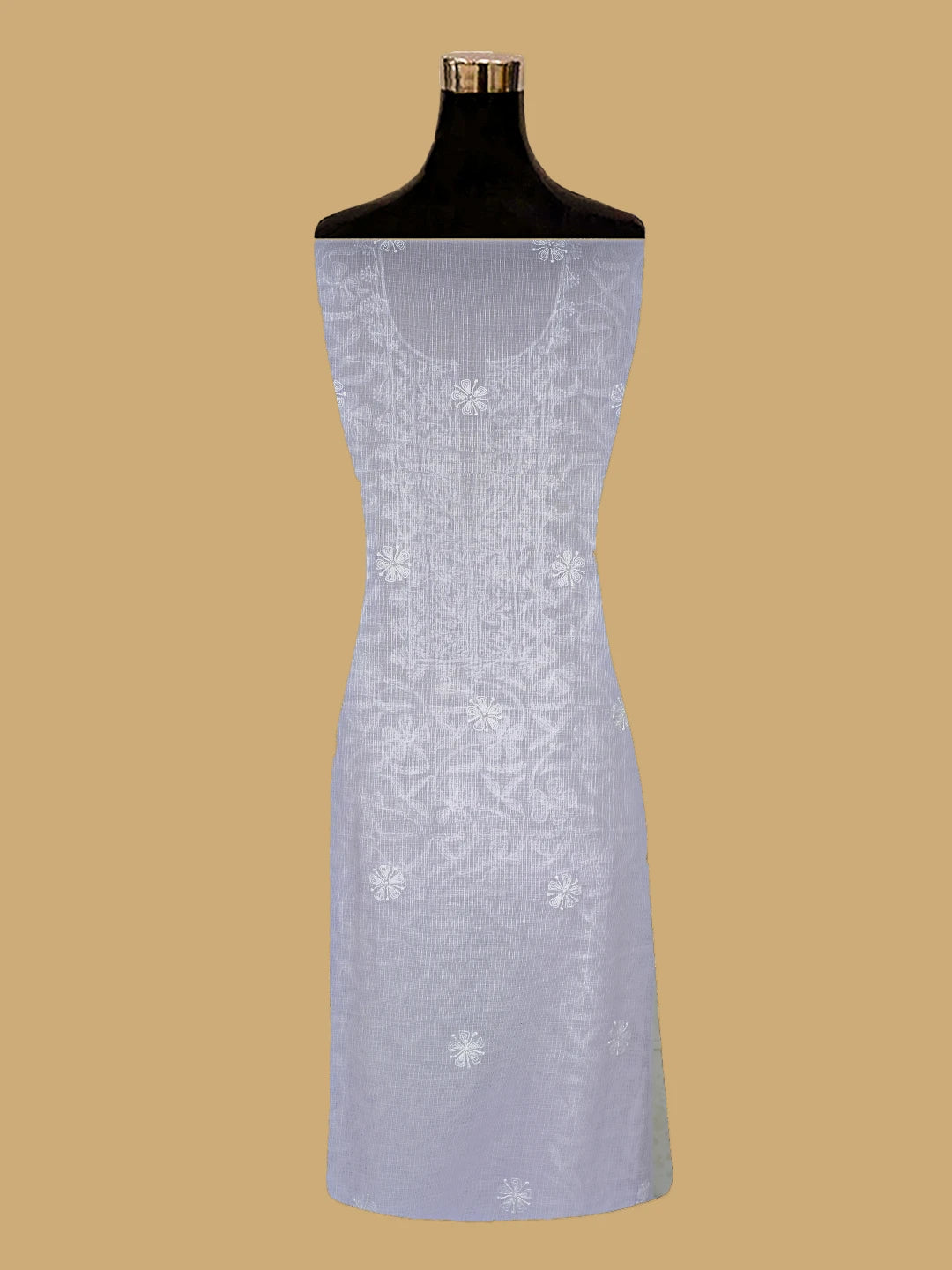 Ada Hand Embroidered Mauve Kota Lucknowi Chikankari Unstitched Kurta Dupatta Set 01A669963