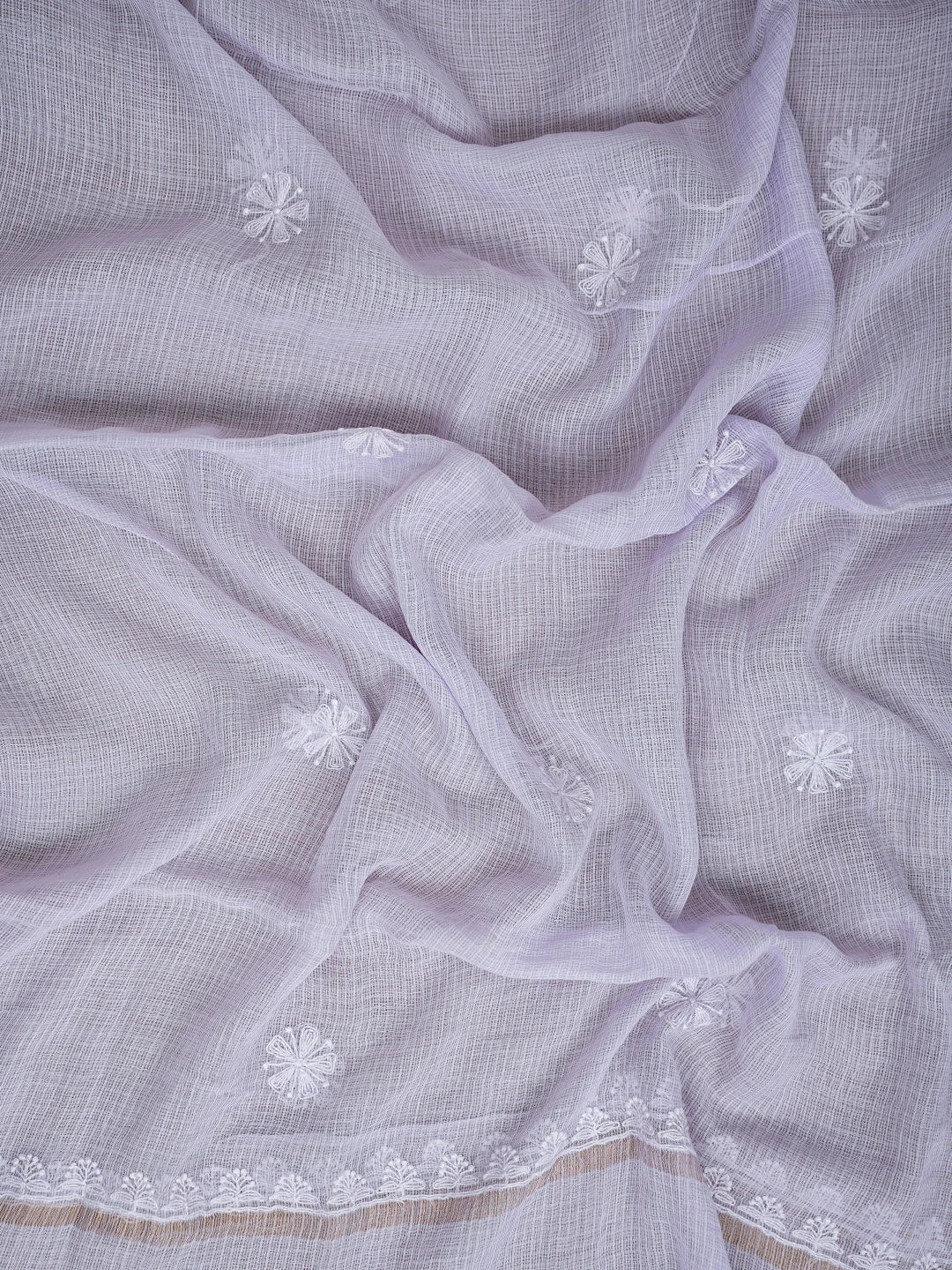 Ada Hand Embroidered Mauve Kota Lucknowi Chikankari Unstitched Kurta Dupatta Set 01A669963