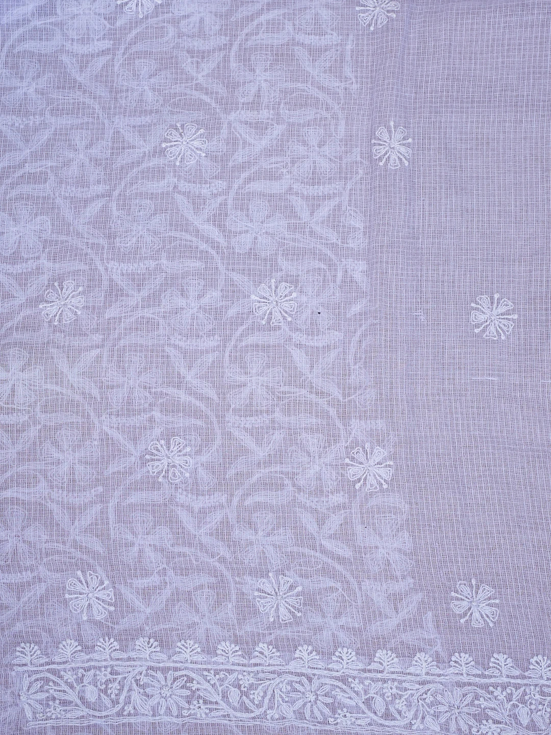 Ada Hand Embroidered Mauve Kota Lucknowi Chikankari Unstitched Kurta Dupatta Set 01A669963