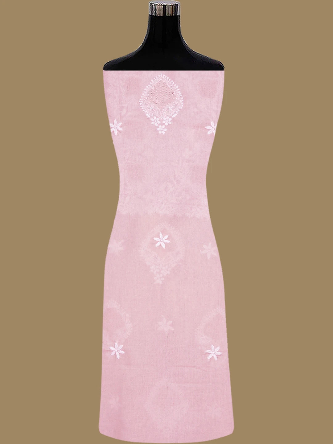 Ada Hand Embroidered Pink Cotton Lucknowi Chikankari Unstitched Suit Piece 01A762973